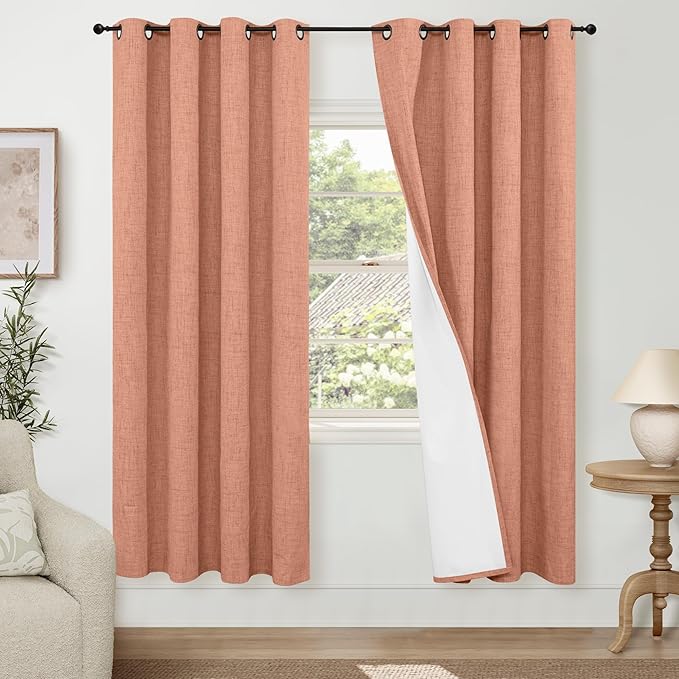 Linen Blackout Curtains 72 Inch Long by Lajode