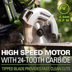 Greenworks 24V Brushless 7-1/4-inch Circular Saw, Battery and Charger Sold - Image 5