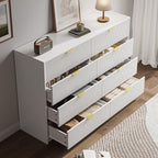 White Dresser for Bedroom, 8 Drawer Double Dresser, Modern Chest of Drawers for - Image 4
