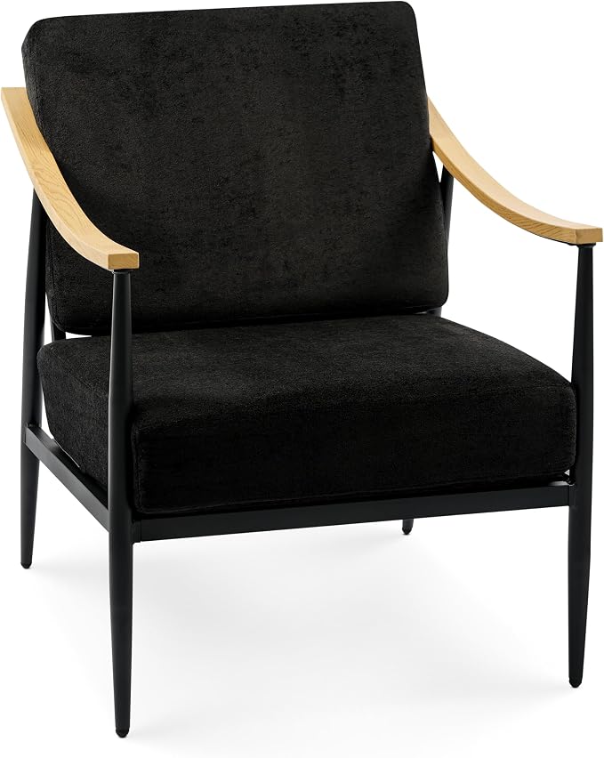 Modern Accent Chair for Living Room Bedroom Mid Century Arm Chair Upholstered - Image 8