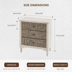 COSIEST 3 Drawers Nightstand Set of 2, Accent Dresser, Bedside Table, Bedroom - Image 3