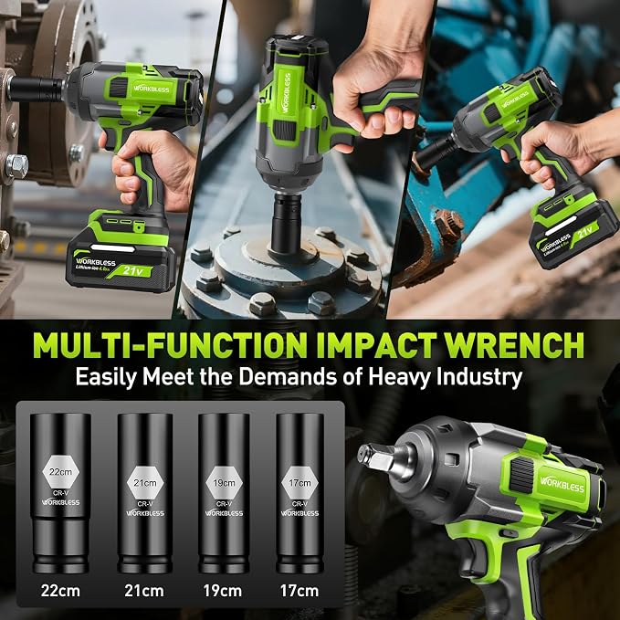 Brushless Cordless Impact Wrench 1500Nm High Torque, 1/2 Inch Impact Gun - Image 8