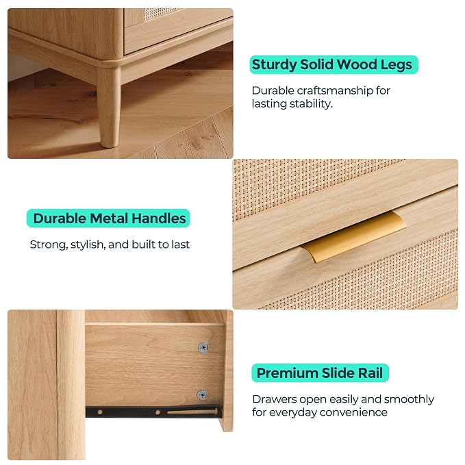 LINSY HOME Rattan Dresser for Bedroom - Image 6