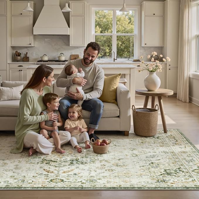 PADOOR 8X10 Area Rug, Rugs for Living Room, Soft Green Rugs for Bedroom - Image 6