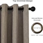 Extra Long Linen Curtains 144 inch Length 2 Panels Thick Faux Linen Blended - Image 2