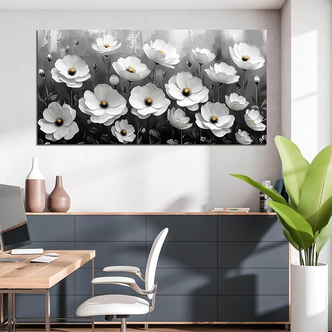 Prepeyssee Black and White Botanical Wall Art floral wall decor - Image 4