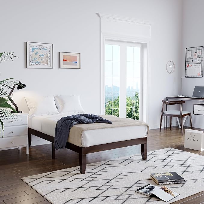 Giantex 14 Inch Twin Wood Platform Bed Frame, Minimalist Mattress Foundation - Image 7