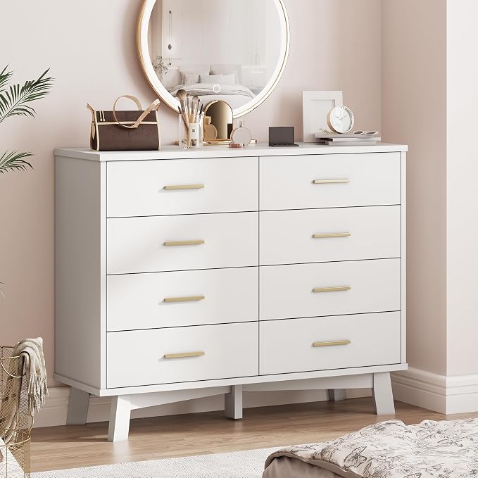 Dresser for Bedroom, 8 Drawer Wide Modern Chest of Drawers - Image 4