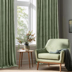 StangH 108 inches Length Sage Green Velvet Curtains, Rod Pocket Sunlight - Image 7