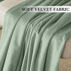 RYB HOME Mint Green Velvet Curtains 102 inches Long, Room Darkening, - Image 4