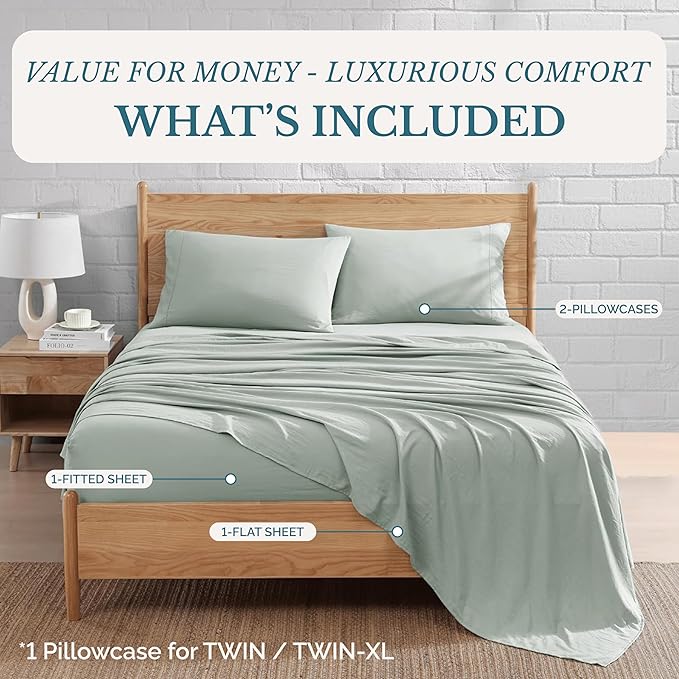 Casa Platino Twin Size Sheets Set – Pre-Washed Bedding, Ultra Soft & Cozy - Image 4