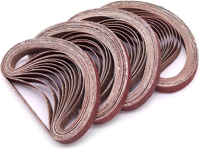 3/8 x 13 Inch Sanding Belts, 8 Each of 40, 240 Grits Aluminum Oxide Sander Belts by SHUTTLEGENIUS