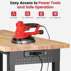 Workbench for Garage with Wheels 60 x 22 Inch Heavy Duty Rubberwood Tabletop - Image 5