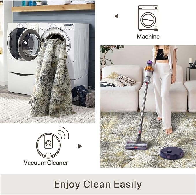 4x6 Rug, Small Area Rug for Living Room, Machine Washable Non-Slip Throw Rug - Image 4