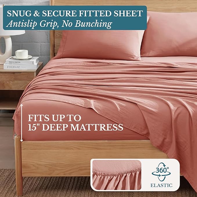 Casa Platino Bedding Sheets & Pillowcases, Pre-Washed Ultra Soft & Breathable - Image 3