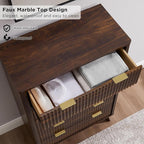 T4TREAM Fluted 5 Drawers Dresser, Curved Profile Design, Wood Drawer Organizer - Image 4