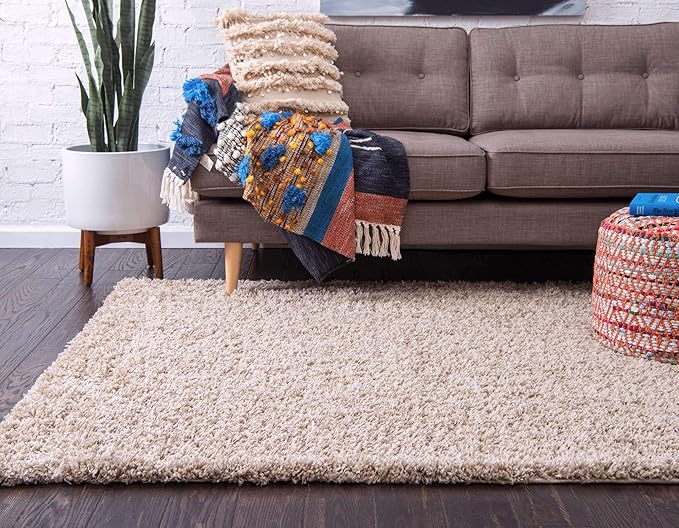 Unique Loom Solid Shag Collection Area Rug - Image 3