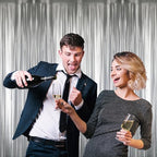 GOER 3.2 ft x 8.2 ft Metallic Tinsel Foil Fringe Curtains Party Photo Backdrop - Image 6
