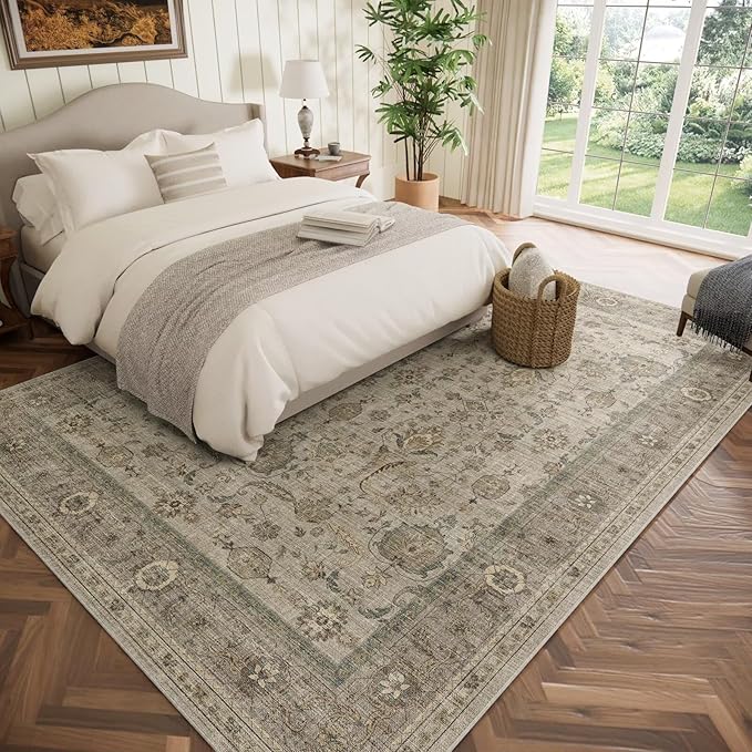 Washable 8x10 Area Rugs for Living Room, Boho Non-Slip Vintage Distress Large - Image 2