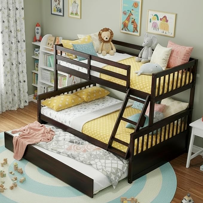 KOMFOTT Wood Twin Over Full Bunk Bed by KOMFOTT
