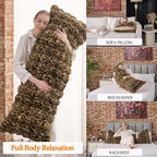 20x54 Fluffy Leopard Print Full Body Pillow, Cheetah Print Plush Fuzzy Faux Fur - Image 5