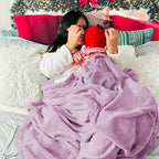 Bedsure GentleSoft Fleece Blankets King Size Lilac Lavender - Image 5
