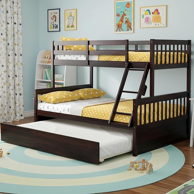 KOMFOTT Wood Twin Over Full Bunk Bed - Image 3