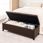 Joveco Storage Ottoman Bench, 51 Inch Leather Tufted Bench - Image 4