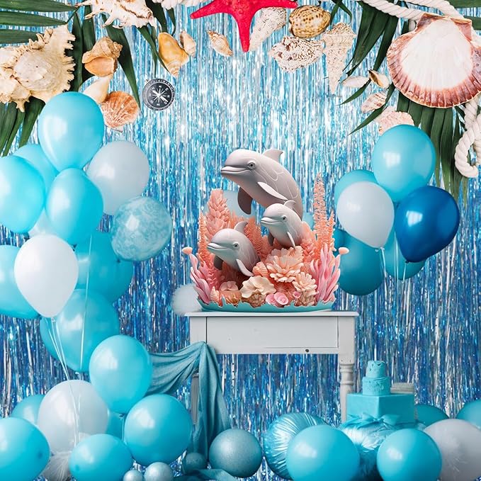 GOER 3.2 ft x 8.2 ft Metallic Tinsel Foil Fringe Curtains Party Photo Backdrop - Image 7