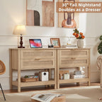 LEYAOYAO 31.5" Wide Rattan Night Stand Set 2 - Image 8