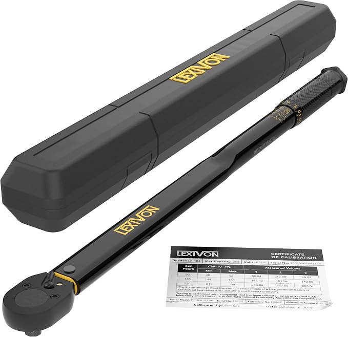 LEXIVON 1/2-Inch Drive Click Torque Wrench 25-250 Ft-Lb/33.9-338.9 Nm by LEXIVONTools