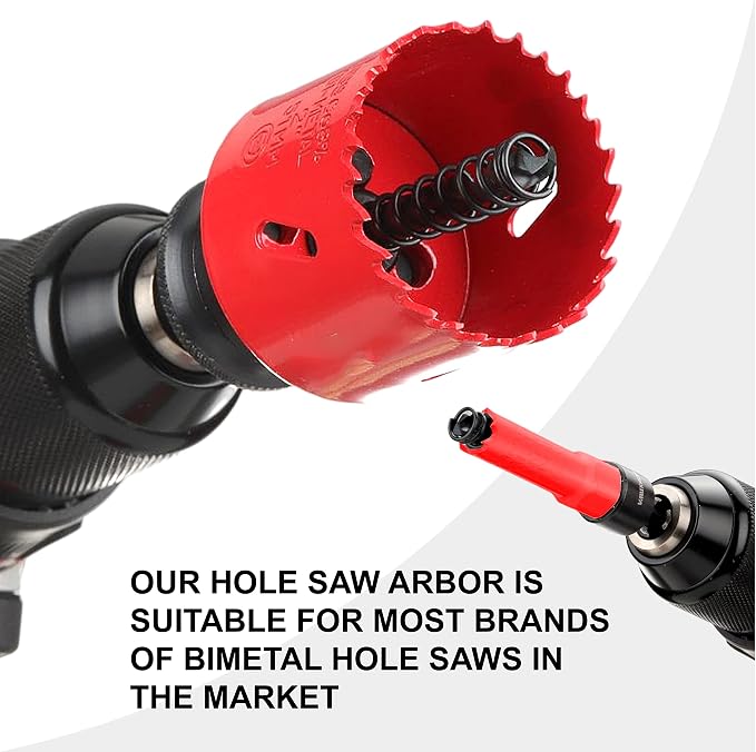 Quick Change Hole Saw Mandrel, 7/16-Inch and 3/8 Inch Hole Saw Arbor - Image 8