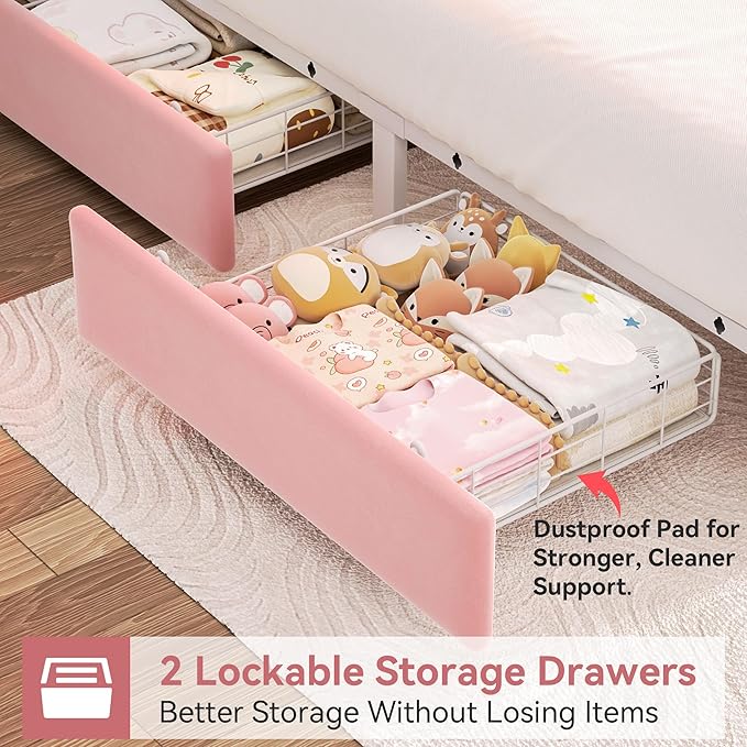 Full Upholstered LED Bed Frame - Image 4