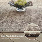 FMFUNCTEX 5x7 Washable Area Rug Neutral Vintage Taupe Non Slip Low Pile - Image 3