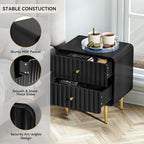 HLR Modern Nightstand, Fluted Bed Side Table - Image 5