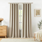 Vision Home Sand Linen Full Blackout Curtains 95 inch Long - Image 8