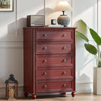 Farmhouse 5 Drawers Dresser for Bedroom, Wood 45" Tall Dressers Chest of Drawers - Image 6