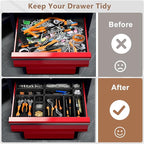 A-LuGei 【42PCS】【Black】 Tool Box Organizer Tray Divider Set, Desk Drawer - Image 3