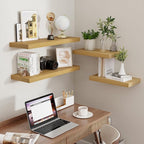 Floating Shelves 16 Inch Long, Wall-Mounted Bathroom Shelves Set of 2, 9.3 Inch - Image 6