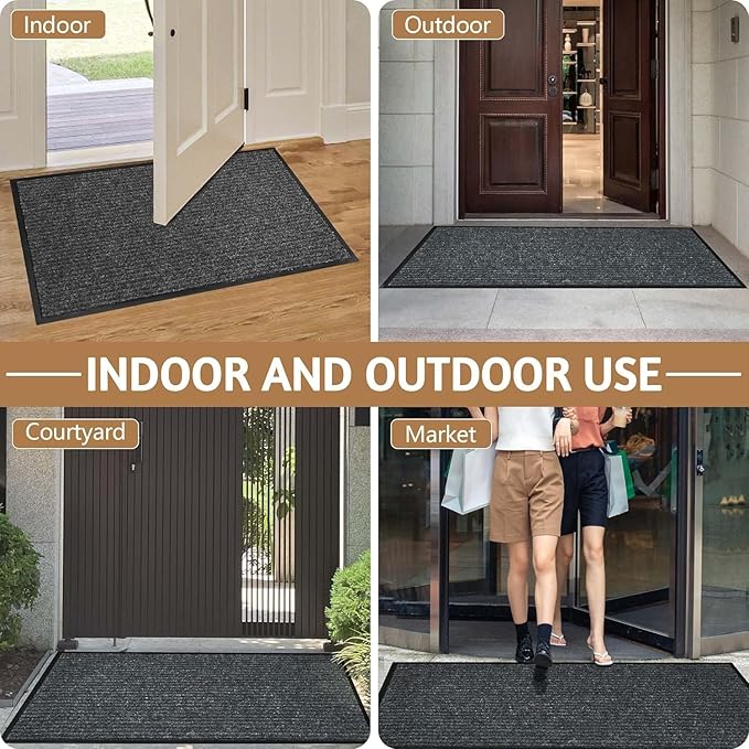 Front Door Mat Outside Entrance, Low Profile Welcome Doormat - Image 5