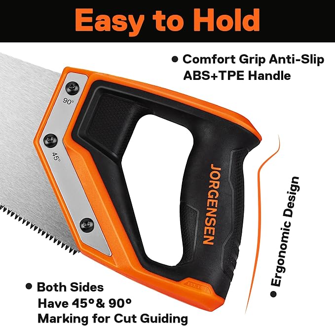 JORGENSEN 15 Inch Pro Hand Saw, 8 TPI Fine-Cut Ergonomic Non-Slip Aluminum - Image 4