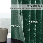 SMILETIME Forest Green Crushed Velvet Curtains 52x108 inch Luxurious Thermal - Image 3