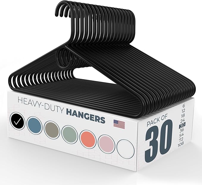 Neaties Heavy Duty Clothes Hangers 30 Pack – Made in The USA – 8lb Capacity by NeatiesHangers