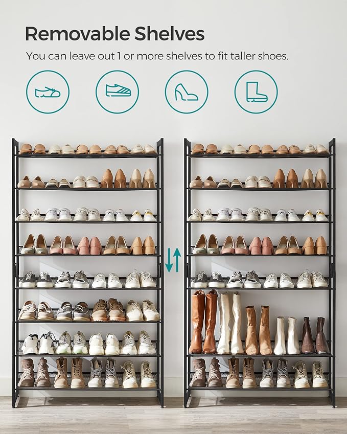 SONGMICS Shoe Rack, 8-Tier Shoe Organizer, Metal Rack - Image 8