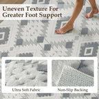 Ivory Grey 8x10 Area Rug Washable Living Room Moroccan Shag Carpet Non Slip - Image 2