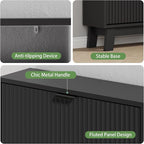 Shoe Cabinet with 3 Flip Drawers, Hidden Slim Wooden Shoe Rack Cabinet - Image 4
