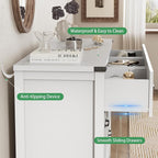 Dresser for Bedroom with 7 Drawers, Wood Dresser TV Stand, Wooden Closet - Image 6