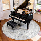 jinchan Kalen Round Rug 8ft Area Rug Washable Vintage Indoor Retro Accent Floor - Image 3