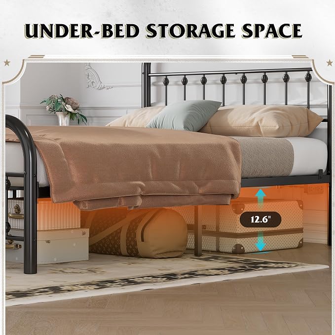 WLIVE Metal Platform Bed Frame, Full Size Bed Frame - Image 8