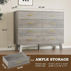 Dresser for Bedroom with 8-Drawer, X-Shape Base & Adjustable Center Leg - Image 2